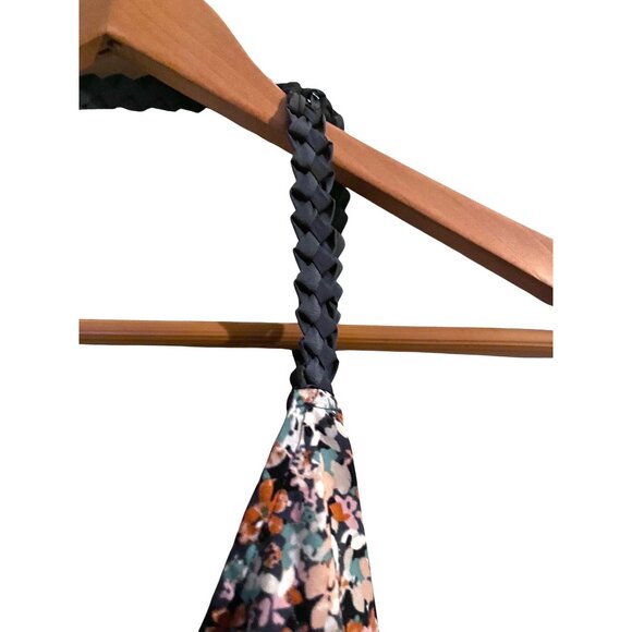 Lauren Conrad XS Floral Sleeveless Top With Braided Straps & Striped Hem Size XS - Picture 5 of 5